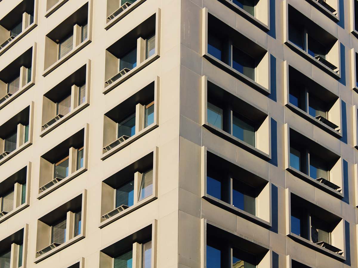 building gray concrete building office building